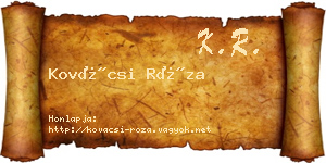 Kovácsi Róza névjegykártya